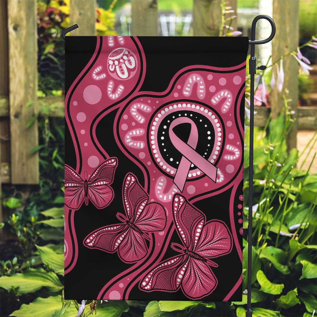 Australia Indigenous Garden Flag Breast Cancer Black Aboriginal Butterfly - Vibe Hoodie Shop