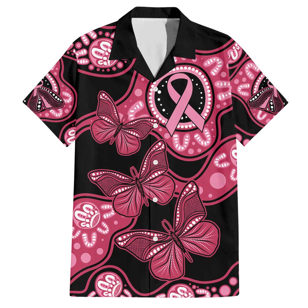 Australia Indigenous Hawaiian Shirt Breast Cancer Black Aboriginal Butterfly - Vibe Hoodie Shop