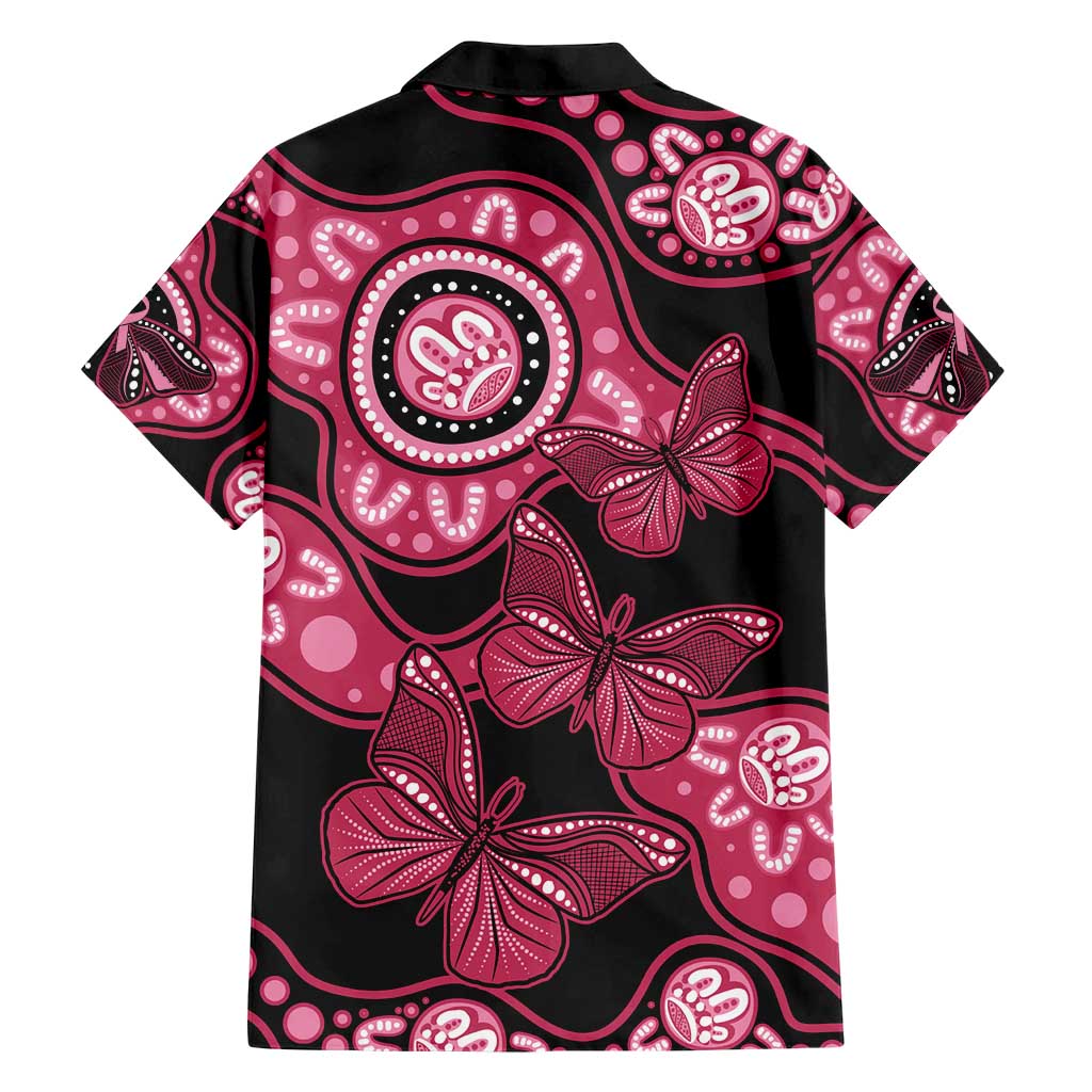 Australia Indigenous Hawaiian Shirt Breast Cancer Black Aboriginal Butterfly - Vibe Hoodie Shop