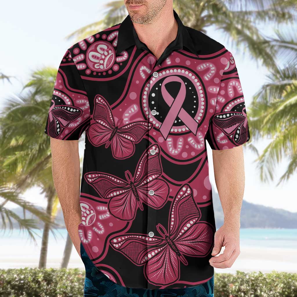 Australia Indigenous Hawaiian Shirt Breast Cancer Black Aboriginal Butterfly - Vibe Hoodie Shop