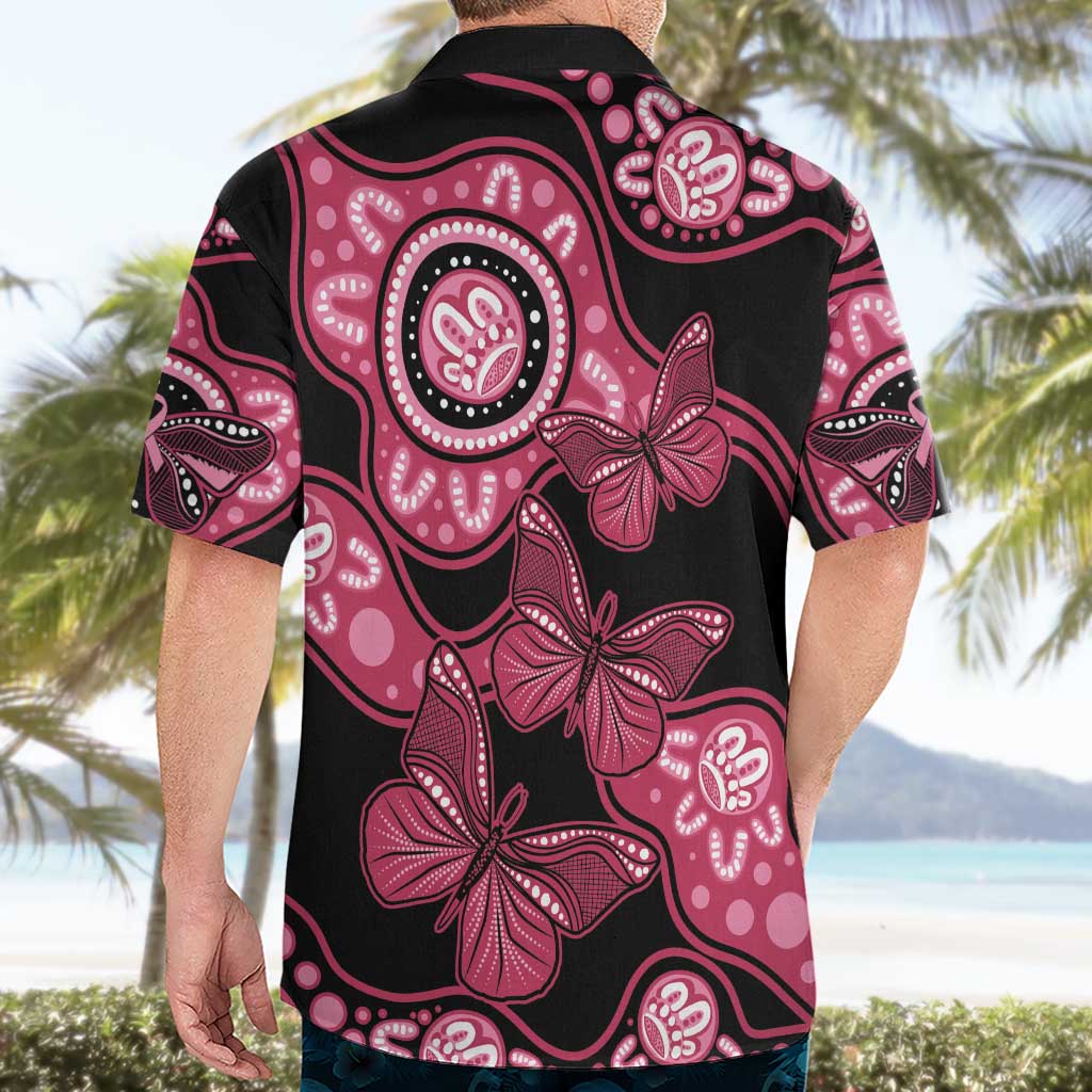 Australia Indigenous Hawaiian Shirt Breast Cancer Black Aboriginal Butterfly - Vibe Hoodie Shop