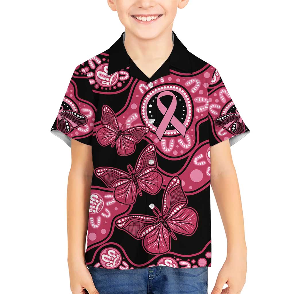 Australia Indigenous Hawaiian Shirt Breast Cancer Black Aboriginal Butterfly - Vibe Hoodie Shop