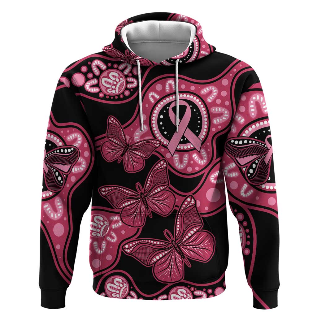 Australia Indigenous Hoodie Breast Cancer Black Aboriginal Butterfly LT7 - Vibe Hoodie Shop