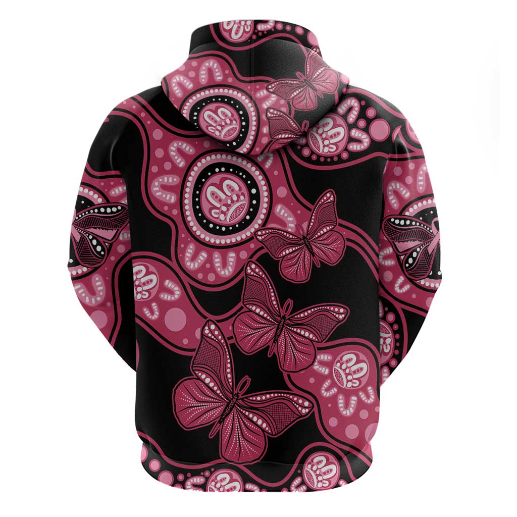 Australia Indigenous Hoodie Breast Cancer Black Aboriginal Butterfly LT7 - Vibe Hoodie Shop