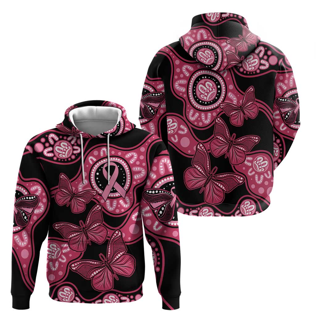 Australia Indigenous Hoodie Breast Cancer Black Aboriginal Butterfly LT7 - Vibe Hoodie Shop