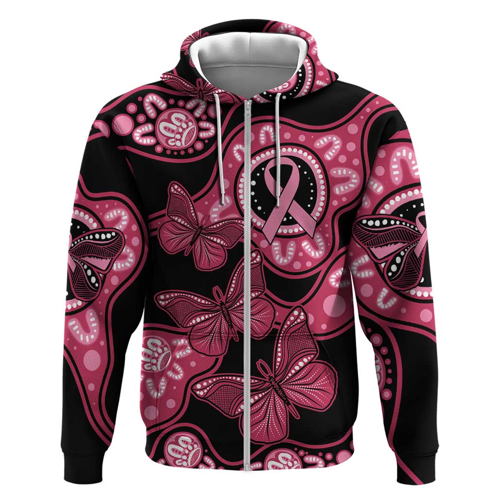 Australia Indigenous Hoodie Breast Cancer Black Aboriginal Butterfly LT7 - Vibe Hoodie Shop
