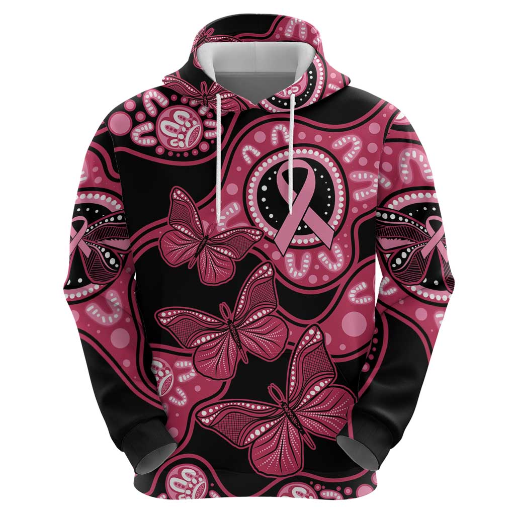 Australia Indigenous Hoodie Breast Cancer Black Aboriginal Butterfly LT7 - Vibe Hoodie Shop