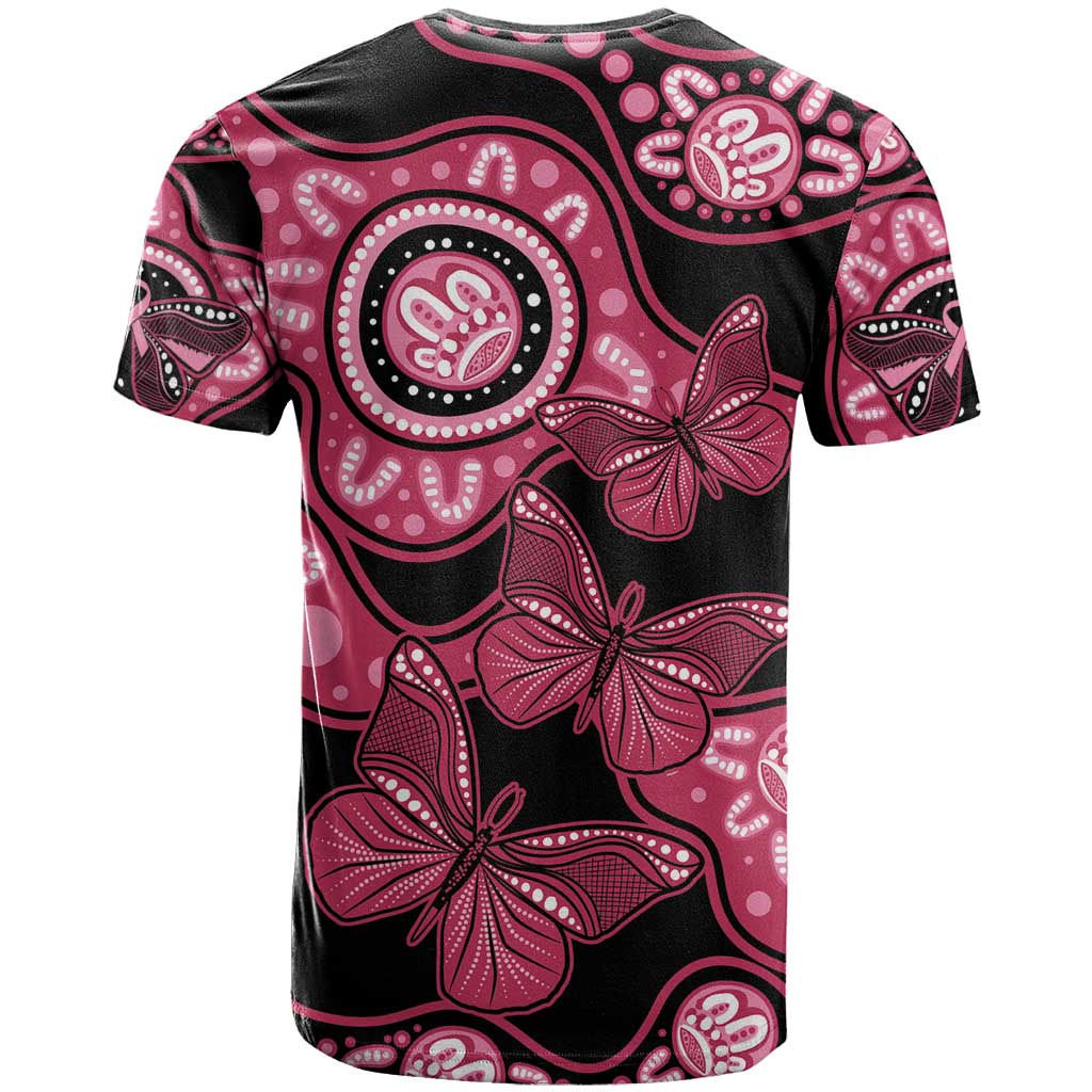 Australia Indigenous T Shirt Breast Cancer Black Aboriginal Butterfly - Vibe Hoodie Shop