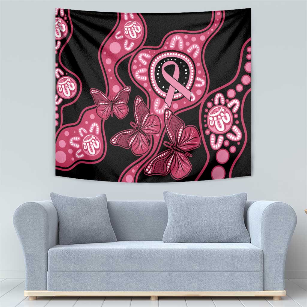 Australia Indigenous Tapestry Breast Cancer Black Aboriginal Butterfly - Vibe Hoodie Shop