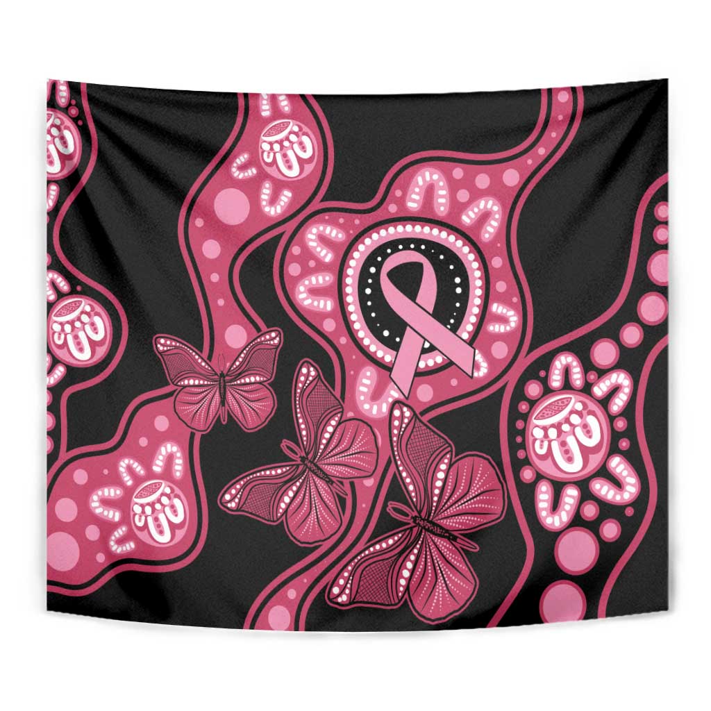 Australia Indigenous Tapestry Breast Cancer Black Aboriginal Butterfly - Vibe Hoodie Shop