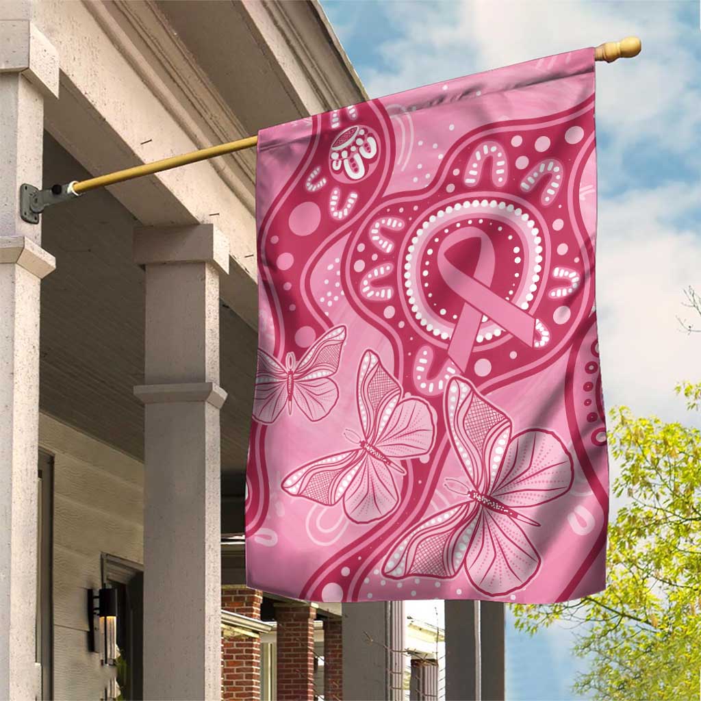 Australia Indigenous Garden Flag Breast Cancer Pink Aboriginal Butterfly - Vibe Hoodie Shop