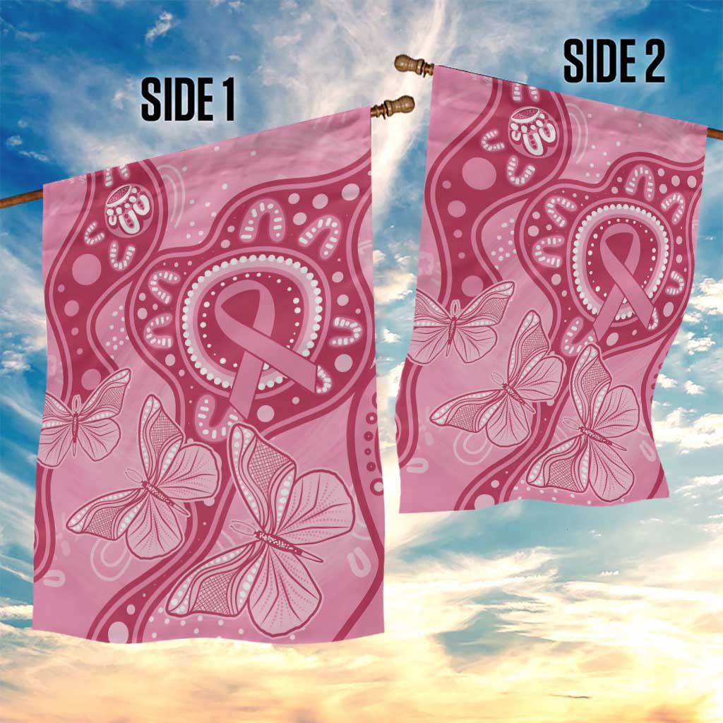 Australia Indigenous Garden Flag Breast Cancer Pink Aboriginal Butterfly - Vibe Hoodie Shop