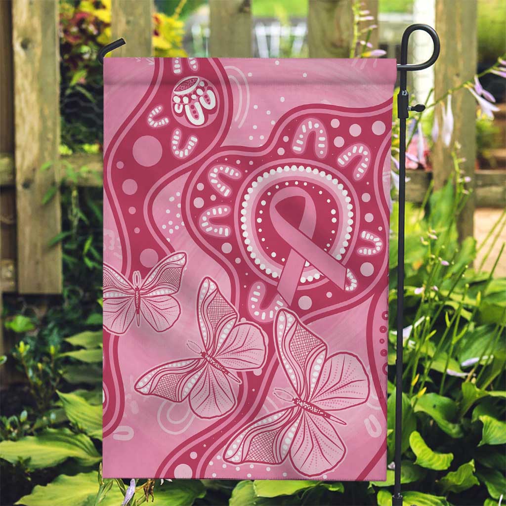 Australia Indigenous Garden Flag Breast Cancer Pink Aboriginal Butterfly - Vibe Hoodie Shop