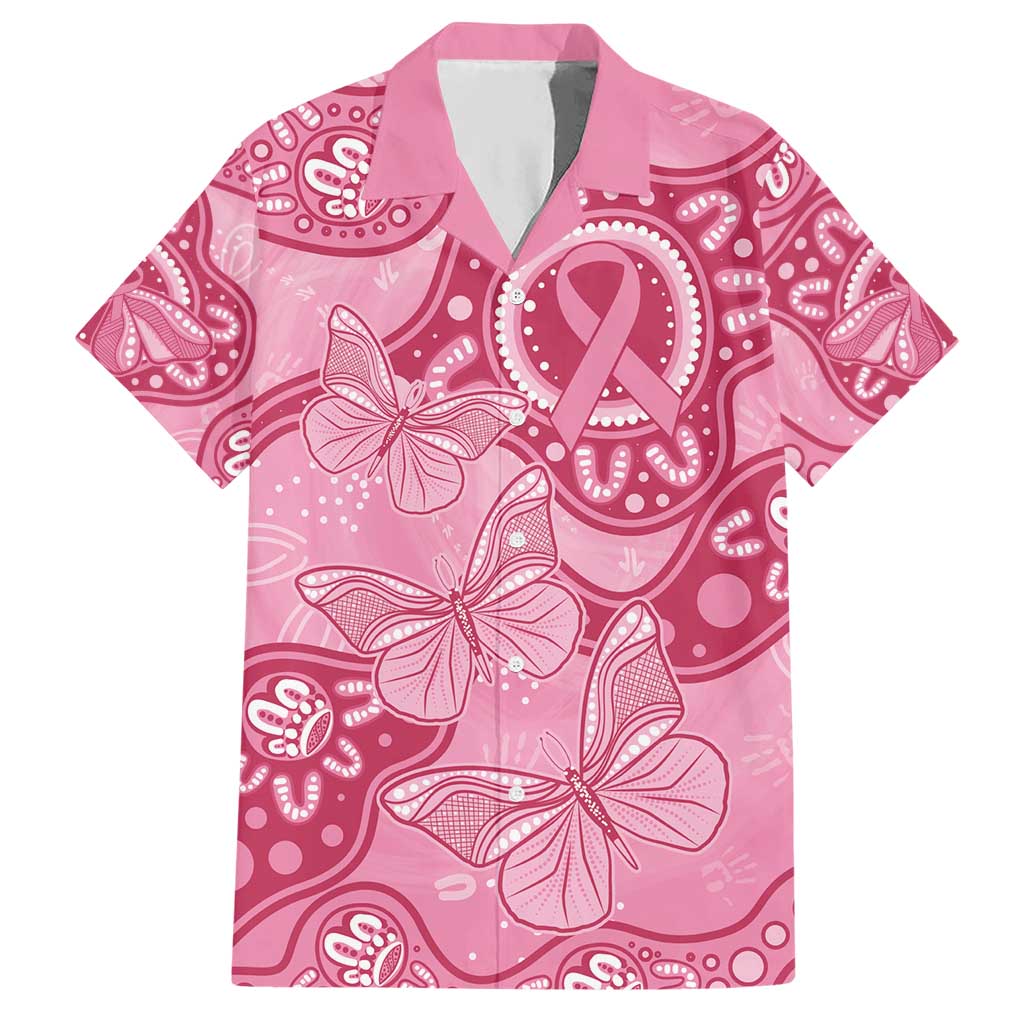 Australia Indigenous Hawaiian Shirt Breast Cancer Pink Aboriginal Butterfly - Vibe Hoodie Shop