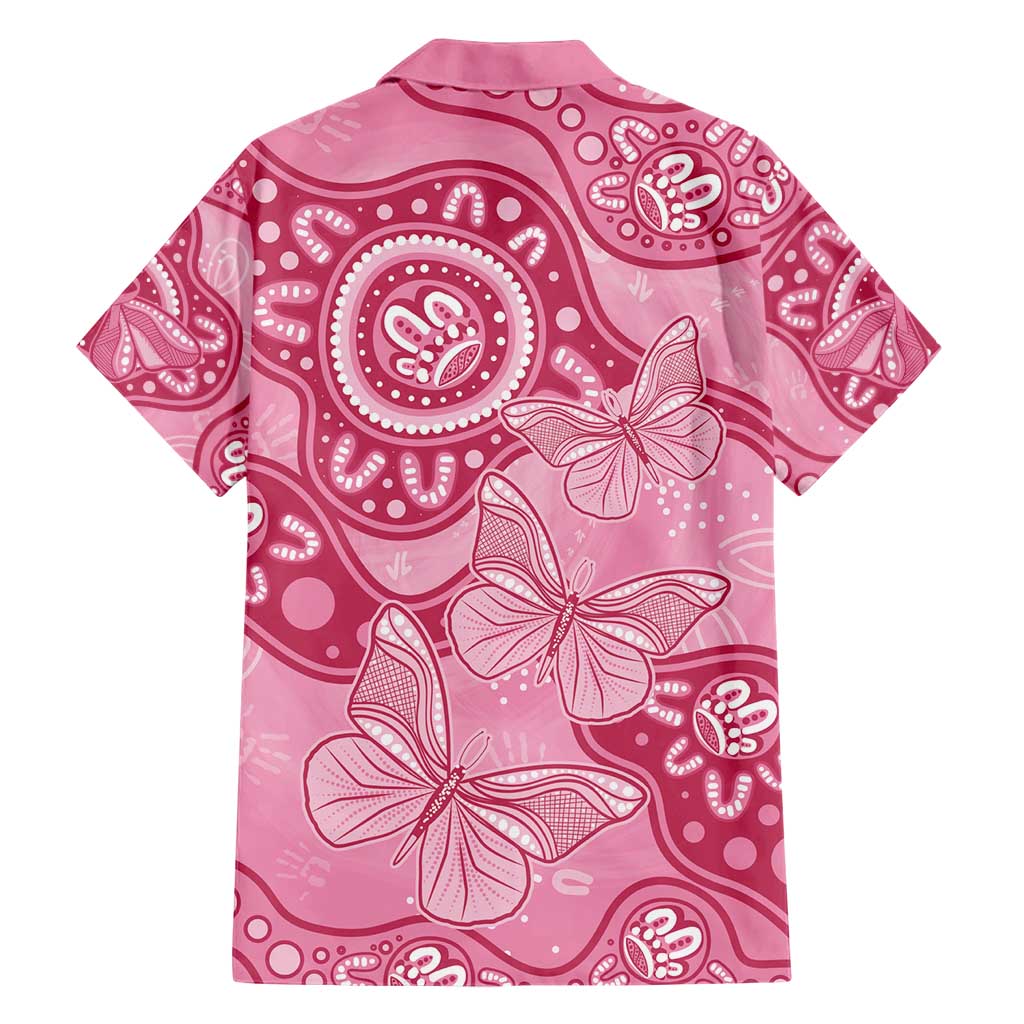 Australia Indigenous Hawaiian Shirt Breast Cancer Pink Aboriginal Butterfly - Vibe Hoodie Shop