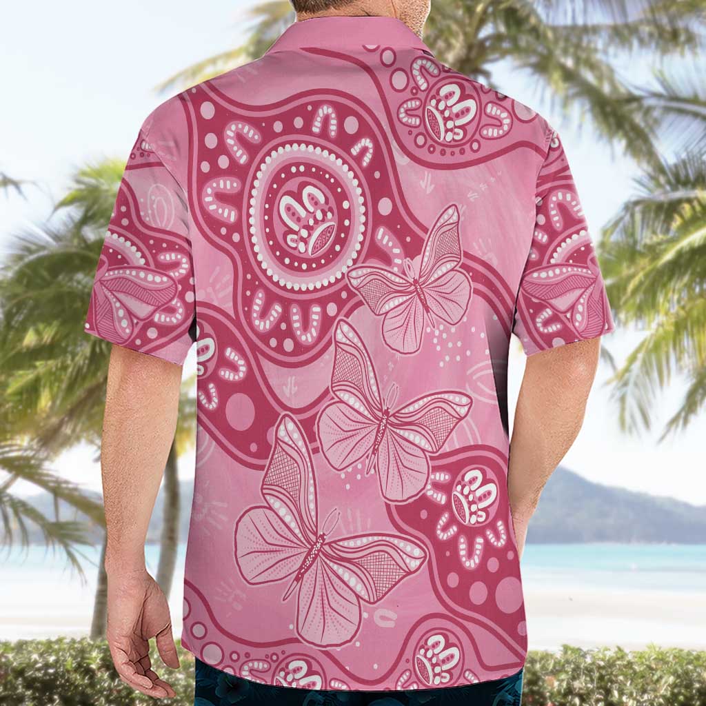 Australia Indigenous Hawaiian Shirt Breast Cancer Pink Aboriginal Butterfly - Vibe Hoodie Shop