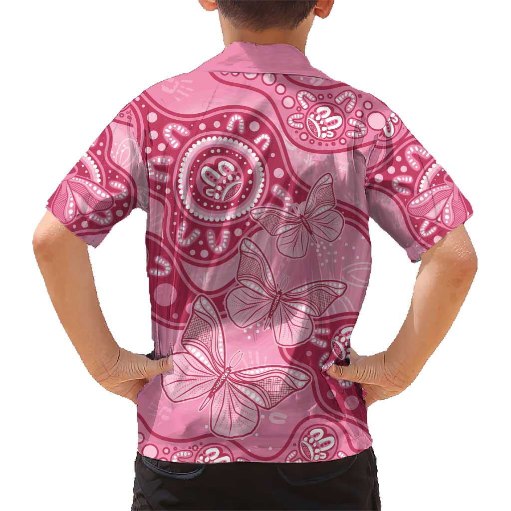 Australia Indigenous Hawaiian Shirt Breast Cancer Pink Aboriginal Butterfly - Vibe Hoodie Shop