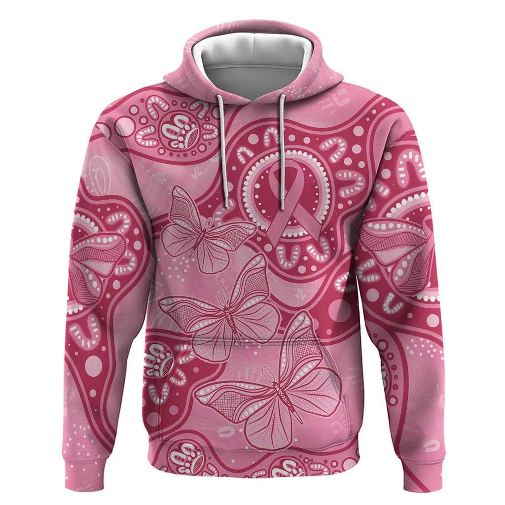 Australia Indigenous Hoodie Breast Cancer Pink Aboriginal Butterfly LT7 - Vibe Hoodie Shop