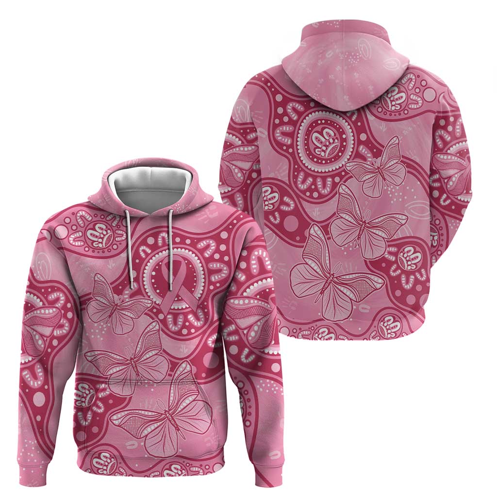 Australia Indigenous Hoodie Breast Cancer Pink Aboriginal Butterfly LT7 - Vibe Hoodie Shop