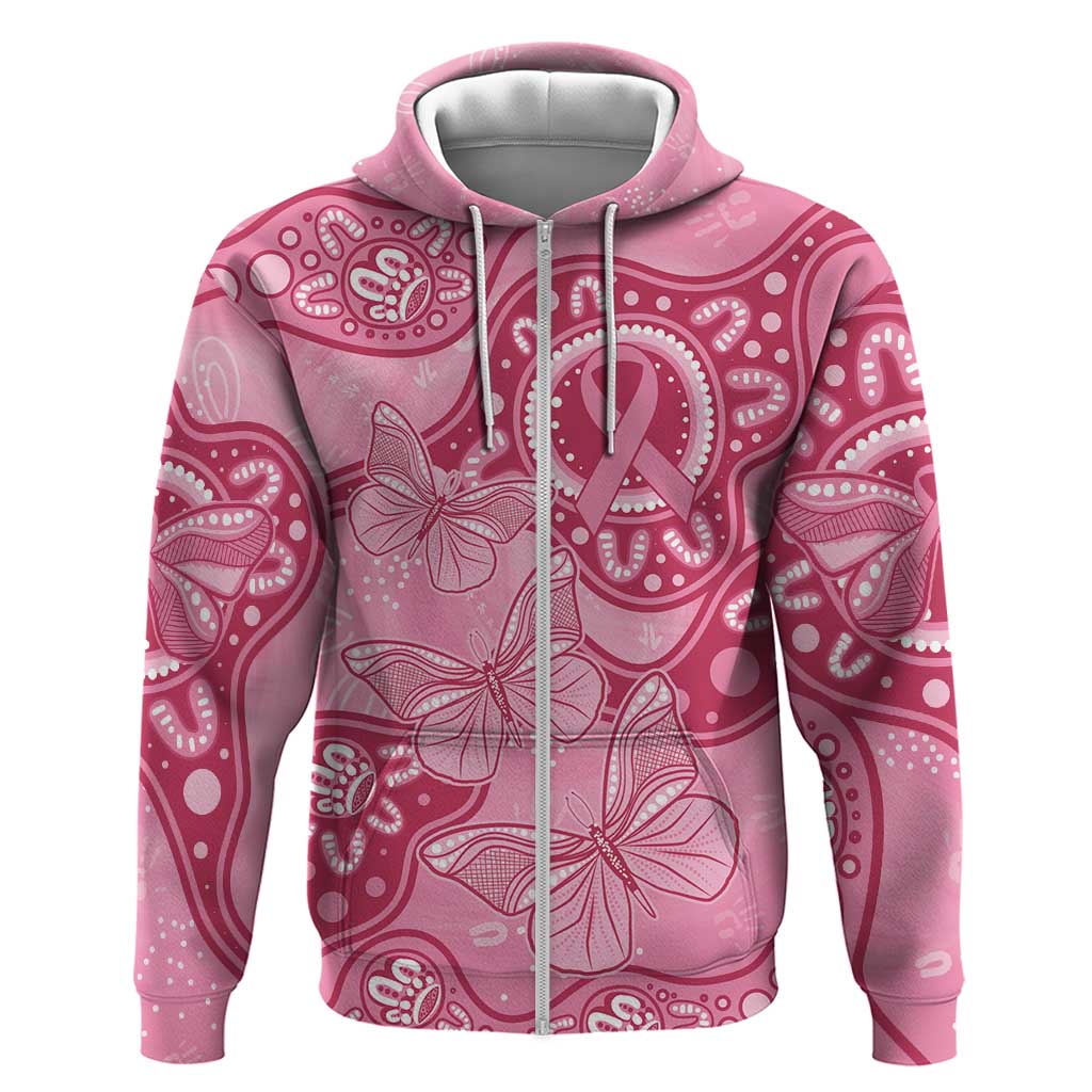 Australia Indigenous Hoodie Breast Cancer Pink Aboriginal Butterfly LT7 - Vibe Hoodie Shop
