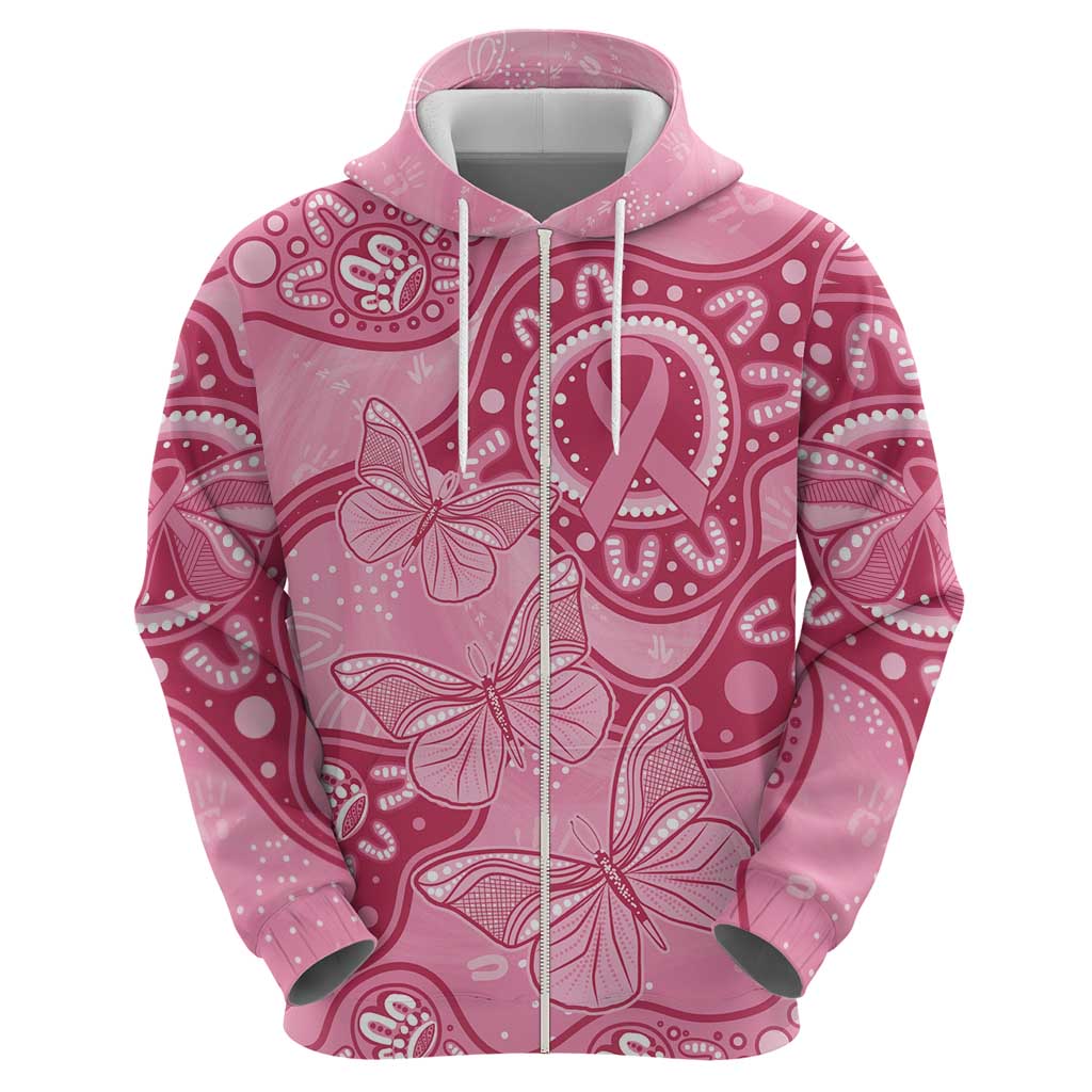 Australia Indigenous Hoodie Breast Cancer Pink Aboriginal Butterfly LT7 - Vibe Hoodie Shop