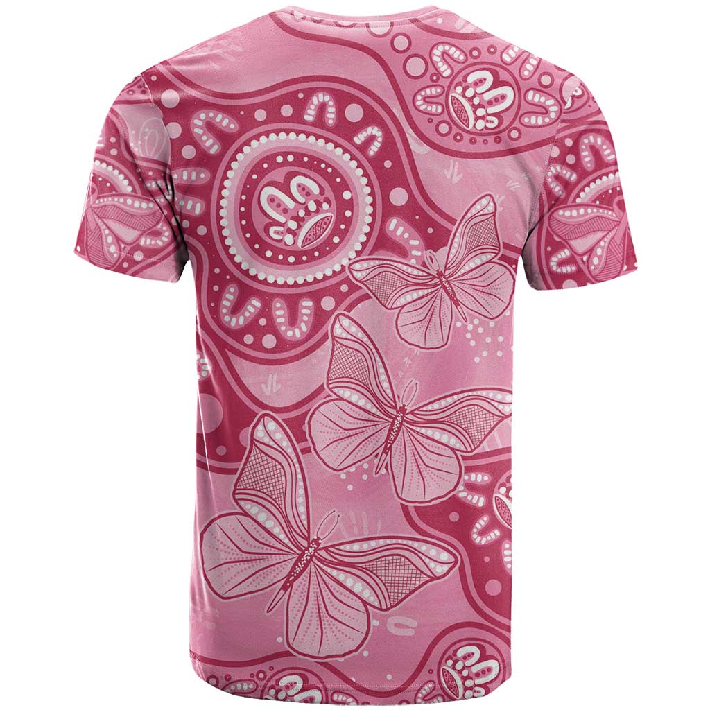 Australia Indigenous T Shirt Breast Cancer Pink Aboriginal Butterfly - Vibe Hoodie Shop