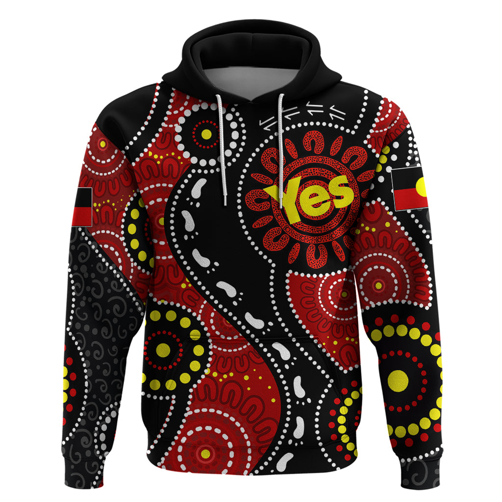 Australia Indigenous Hoodie Vote Yes Aboriginal Flag Color LT7 - Vibe Hoodie Shop