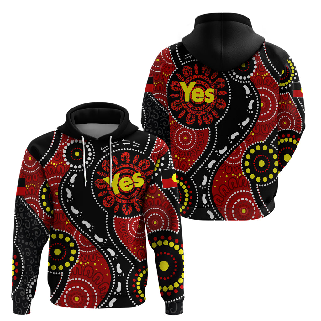 Australia Indigenous Hoodie Vote Yes Aboriginal Flag Color LT7 - Vibe Hoodie Shop