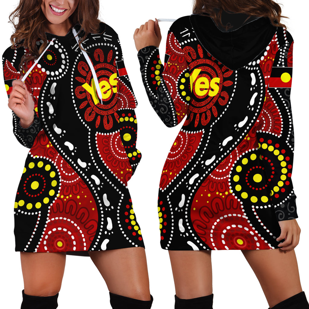 Australia Indigenous Hoodie Dress Vote Yes Aboriginal Flag Color - Vibe Hoodie Shop