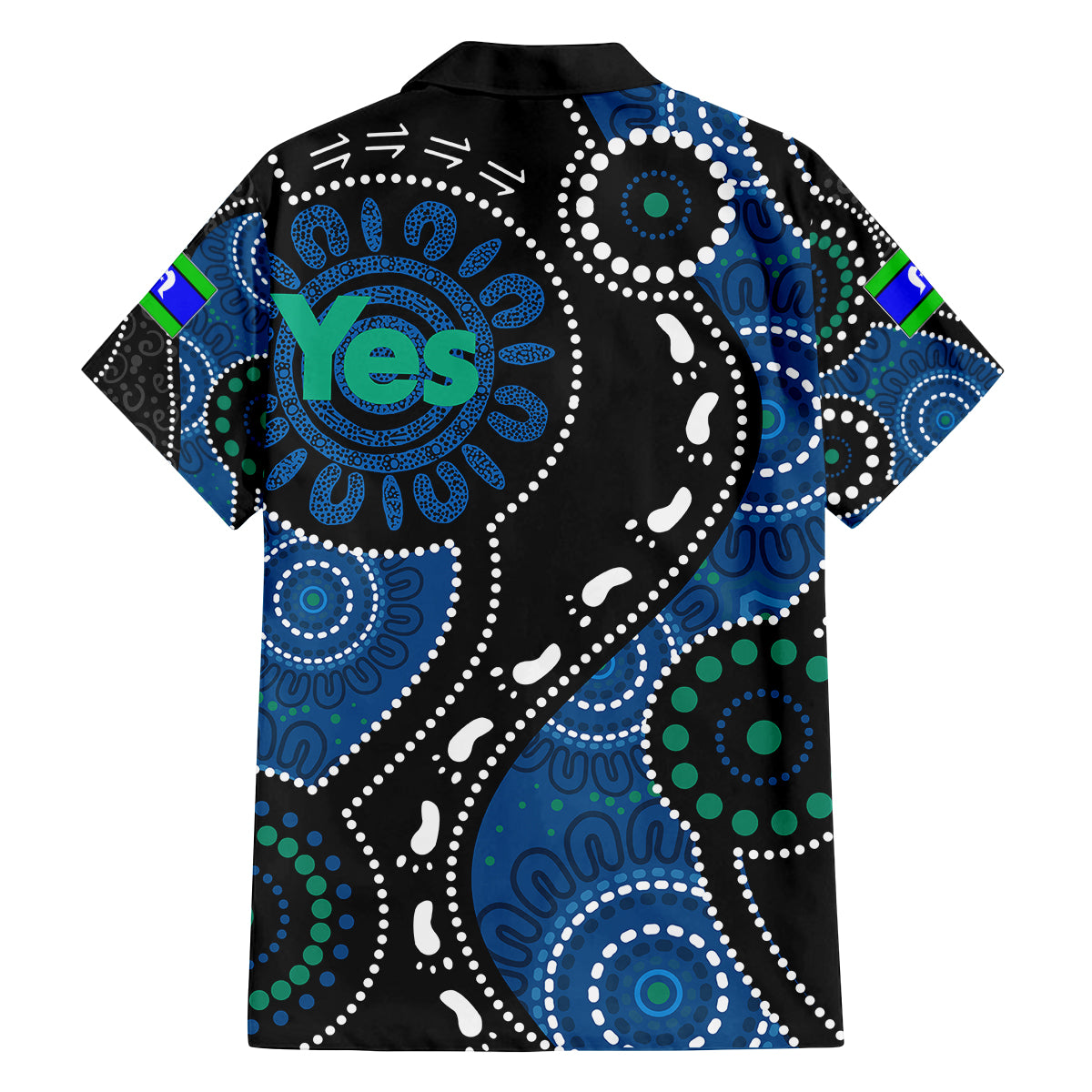 australia-indigenous-family-matching-off-shoulder-long-sleeve-dress-and-hawaiian-shirt-vote-yes-aboriginal-torres-strait