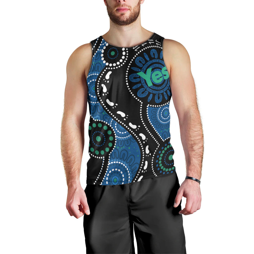 Australia Indigenous Men Tank Top Vote Yes Aboriginal Torres Strait - Vibe Hoodie Shop