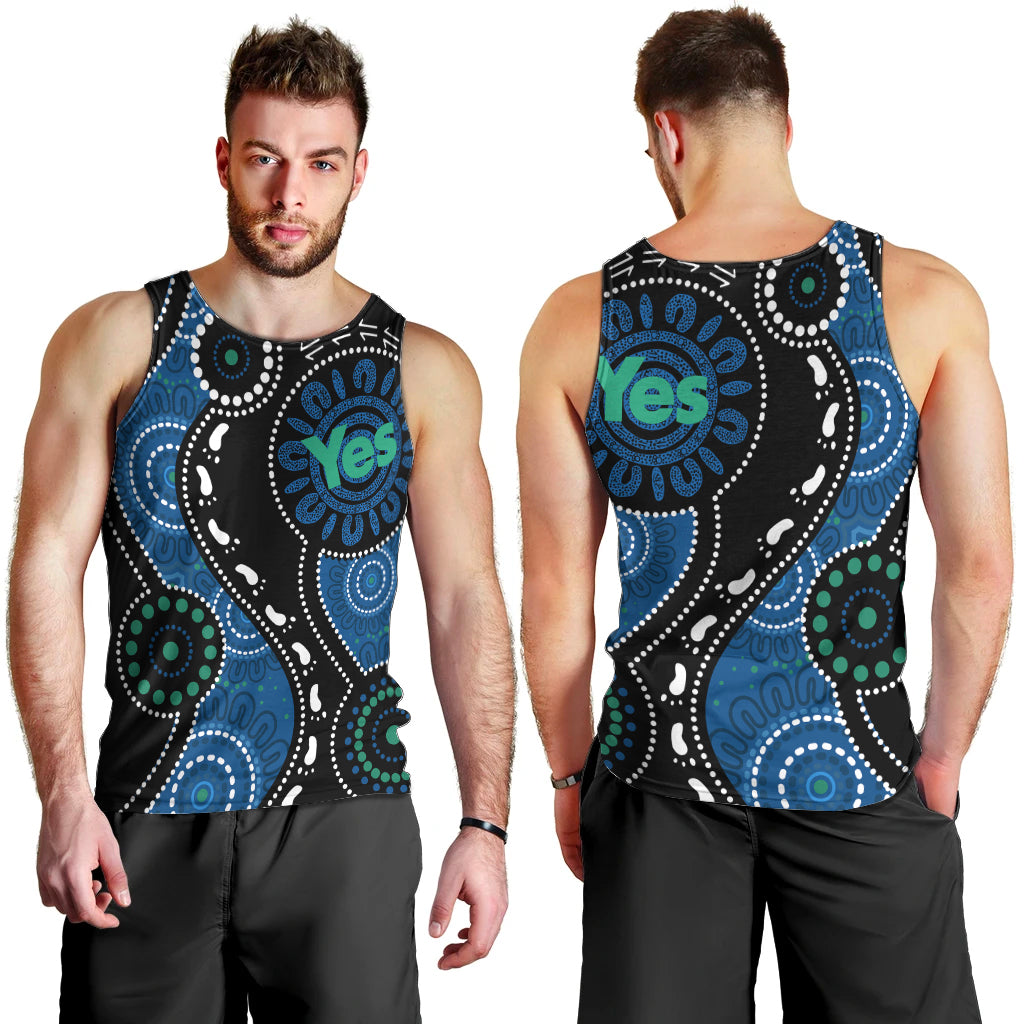 Australia Indigenous Men Tank Top Vote Yes Aboriginal Torres Strait - Vibe Hoodie Shop