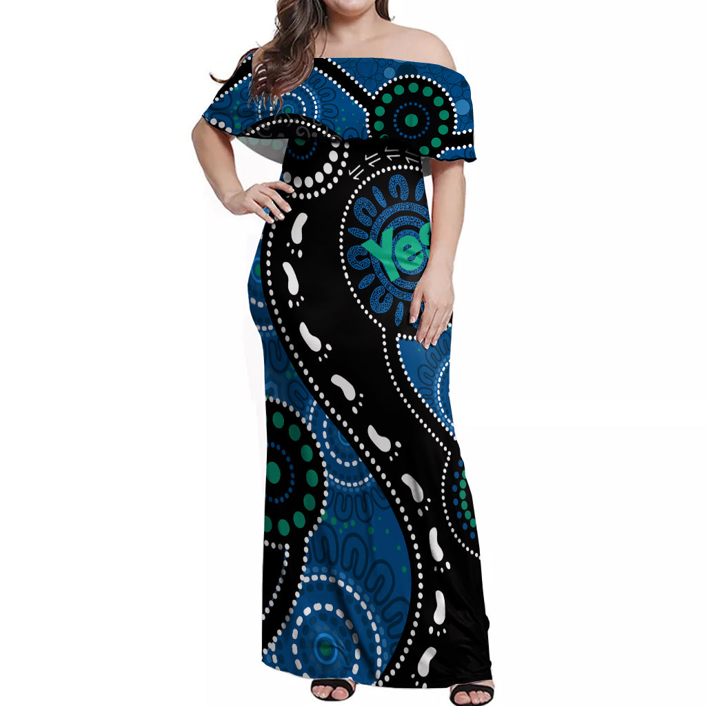 australia-indigenous-off-shoulder-maxi-dress-vote-yes-aboriginal-torres-strait