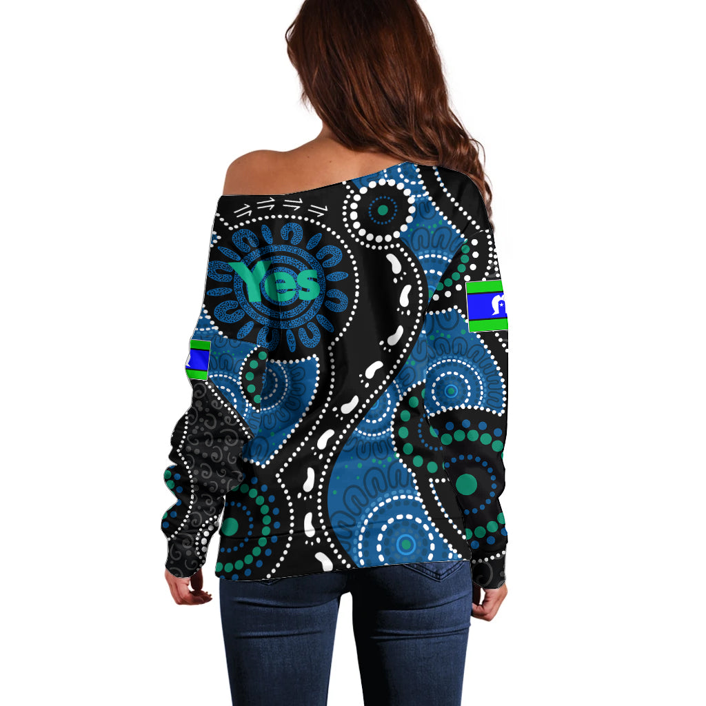 Australia Indigenous Off Shoulder Sweater Vote Yes Aboriginal Torres Strait - Vibe Hoodie Shop