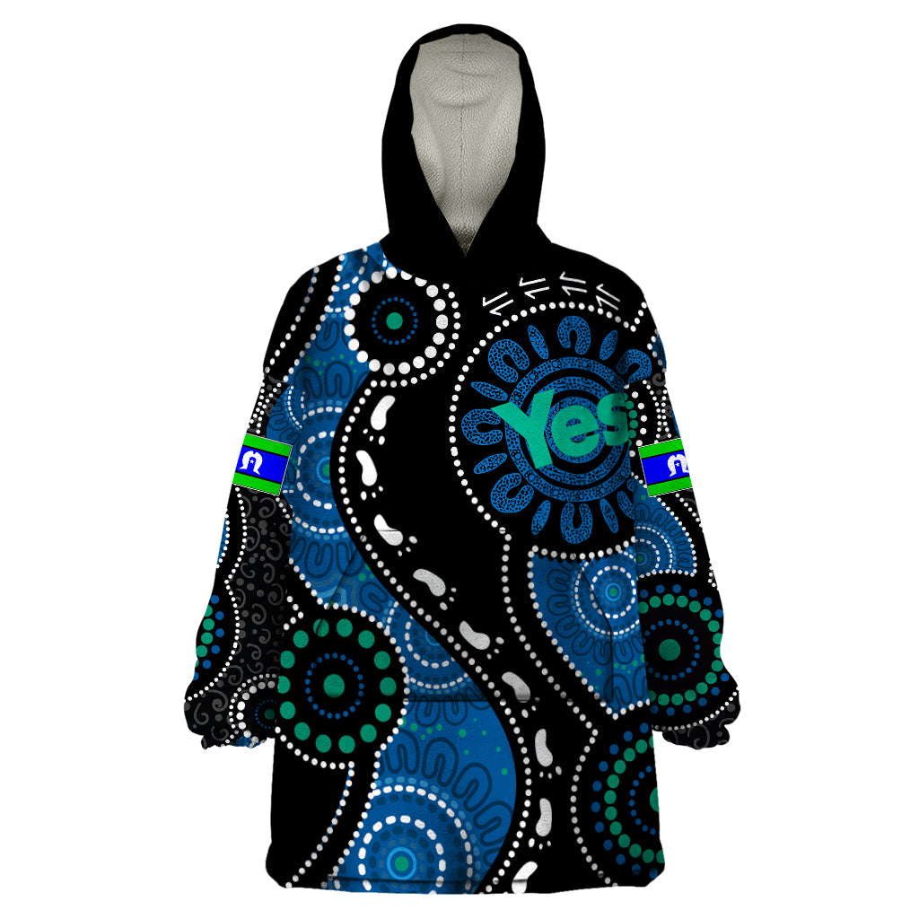 Australia Indigenous Wearable Blanket Hoodie Vote Yes Aboriginal Torres Strait - Vibe Hoodie Shop