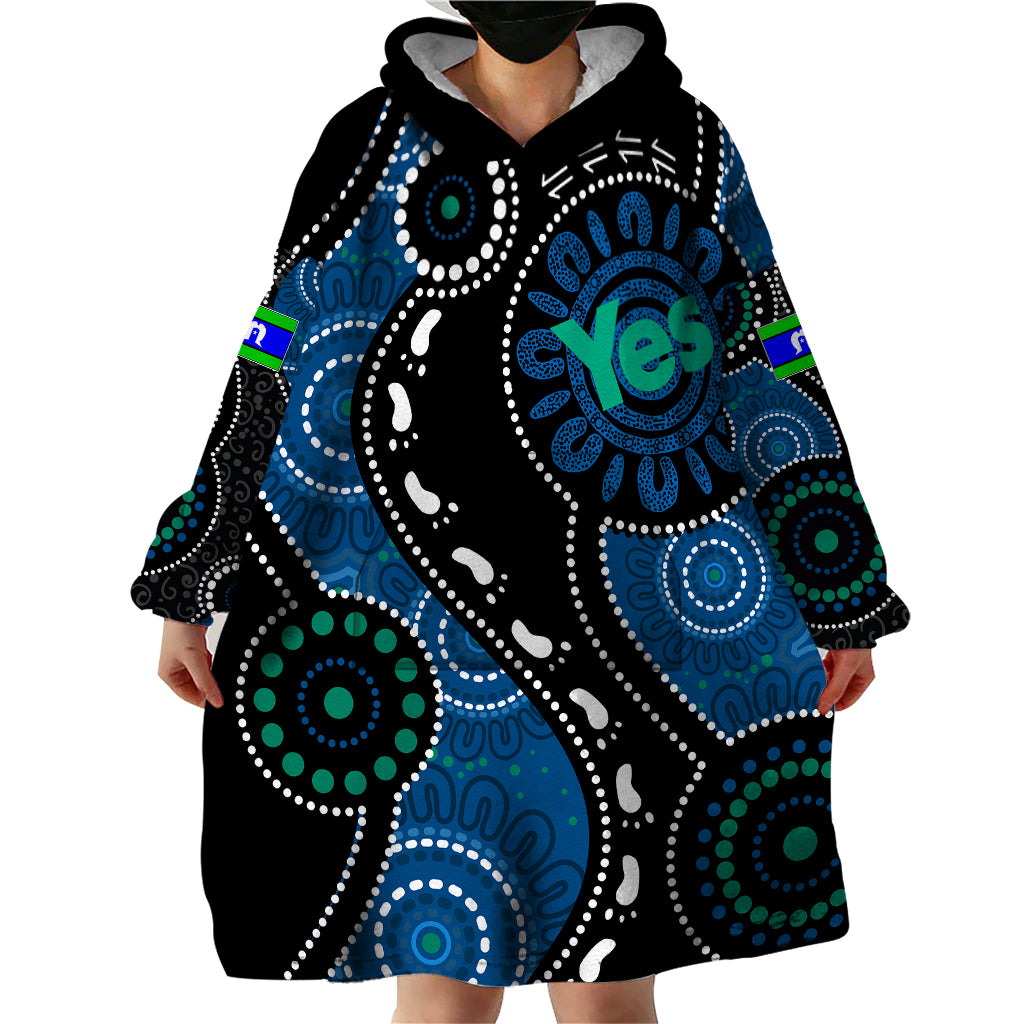 Australia Indigenous Wearable Blanket Hoodie Vote Yes Aboriginal Torres Strait - Vibe Hoodie Shop