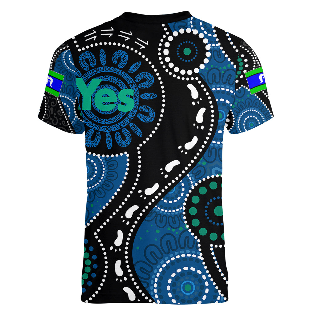 Australia Indigenous Women V Neck T Shirt Vote Yes Aboriginal Torres Strait - Vibe Hoodie Shop