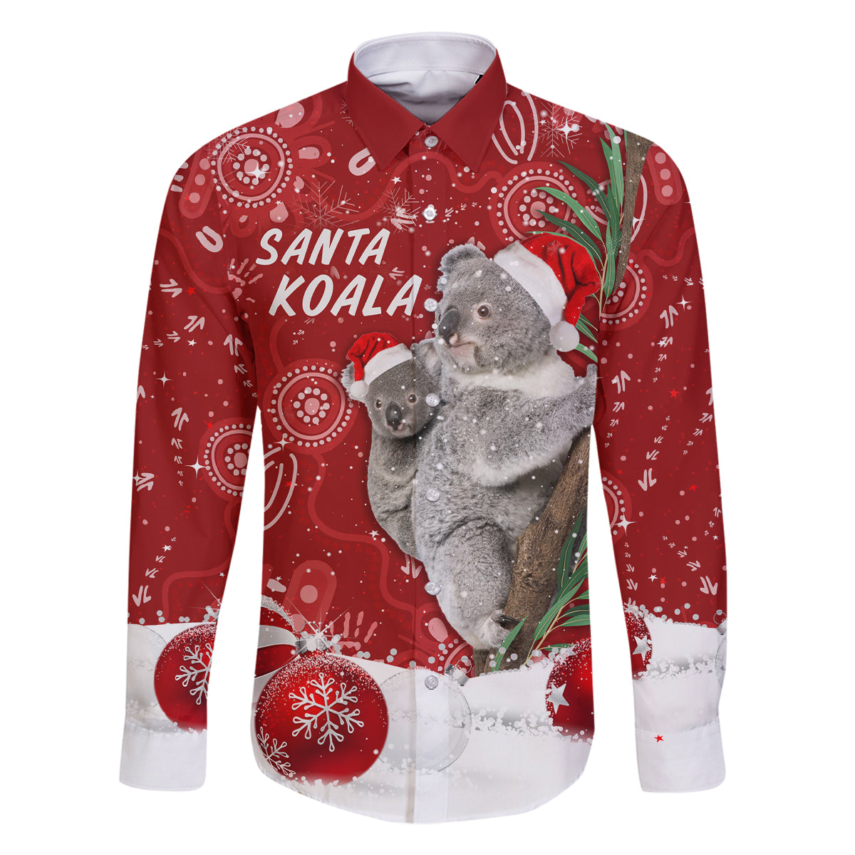 australia-christmas-aboriginal-family-matching-long-sleeve-bodycon-dress-and-hawaiian-shirt-santa-koala-ver01