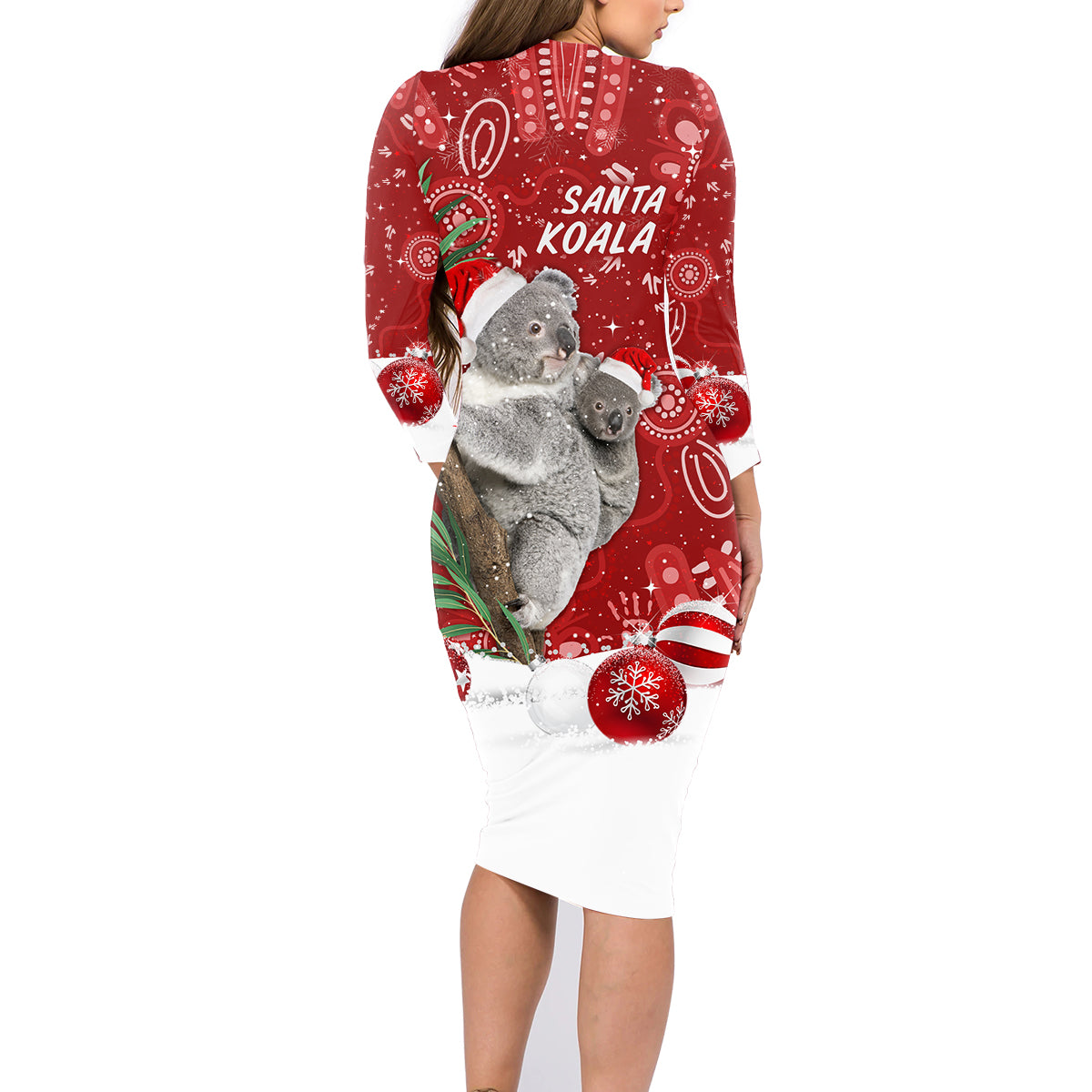 australia-christmas-aboriginal-family-matching-long-sleeve-bodycon-dress-and-hawaiian-shirt-santa-koala-ver01