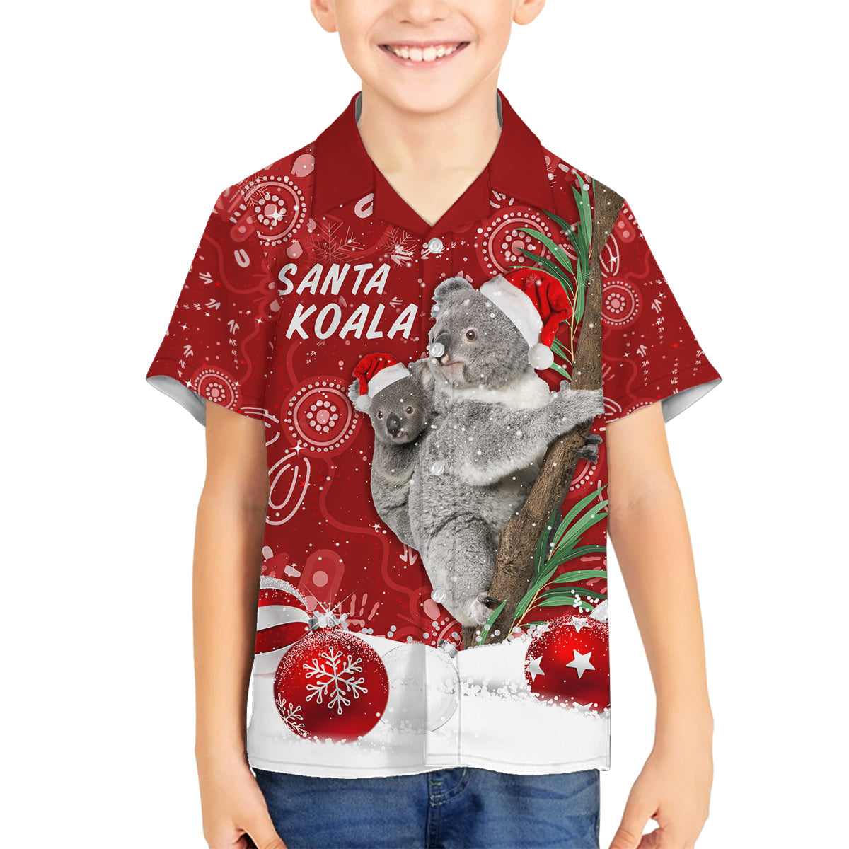 australia-christmas-aboriginal-family-matching-long-sleeve-bodycon-dress-and-hawaiian-shirt-santa-koala-ver01