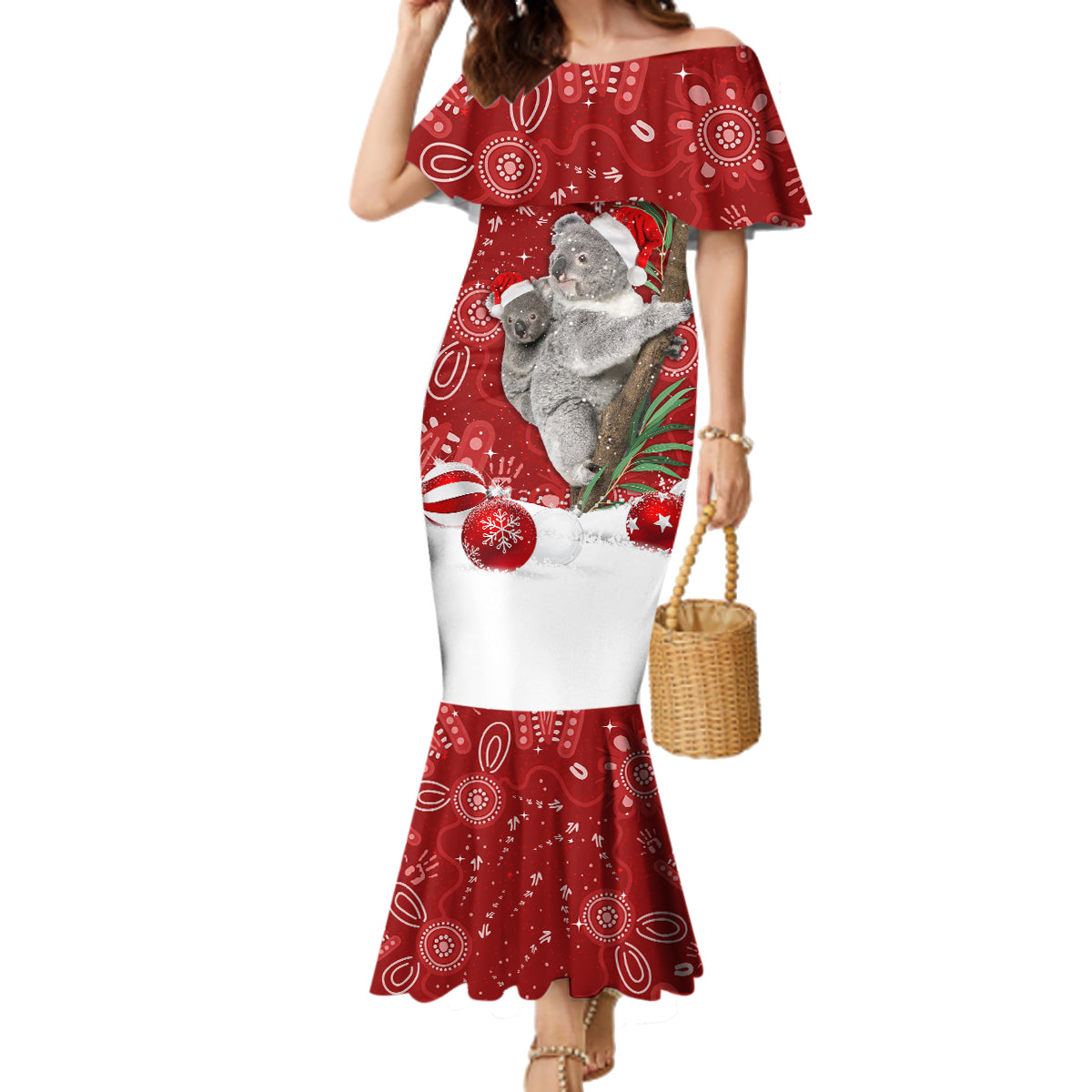 australia-christmas-aboriginal-family-matching-mermaid-dress-and-hawaiian-shirt-santa-koala-ver01