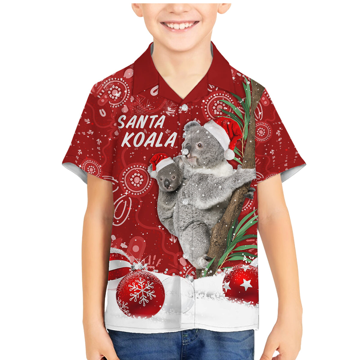 australia-christmas-aboriginal-family-matching-mermaid-dress-and-hawaiian-shirt-santa-koala-ver01