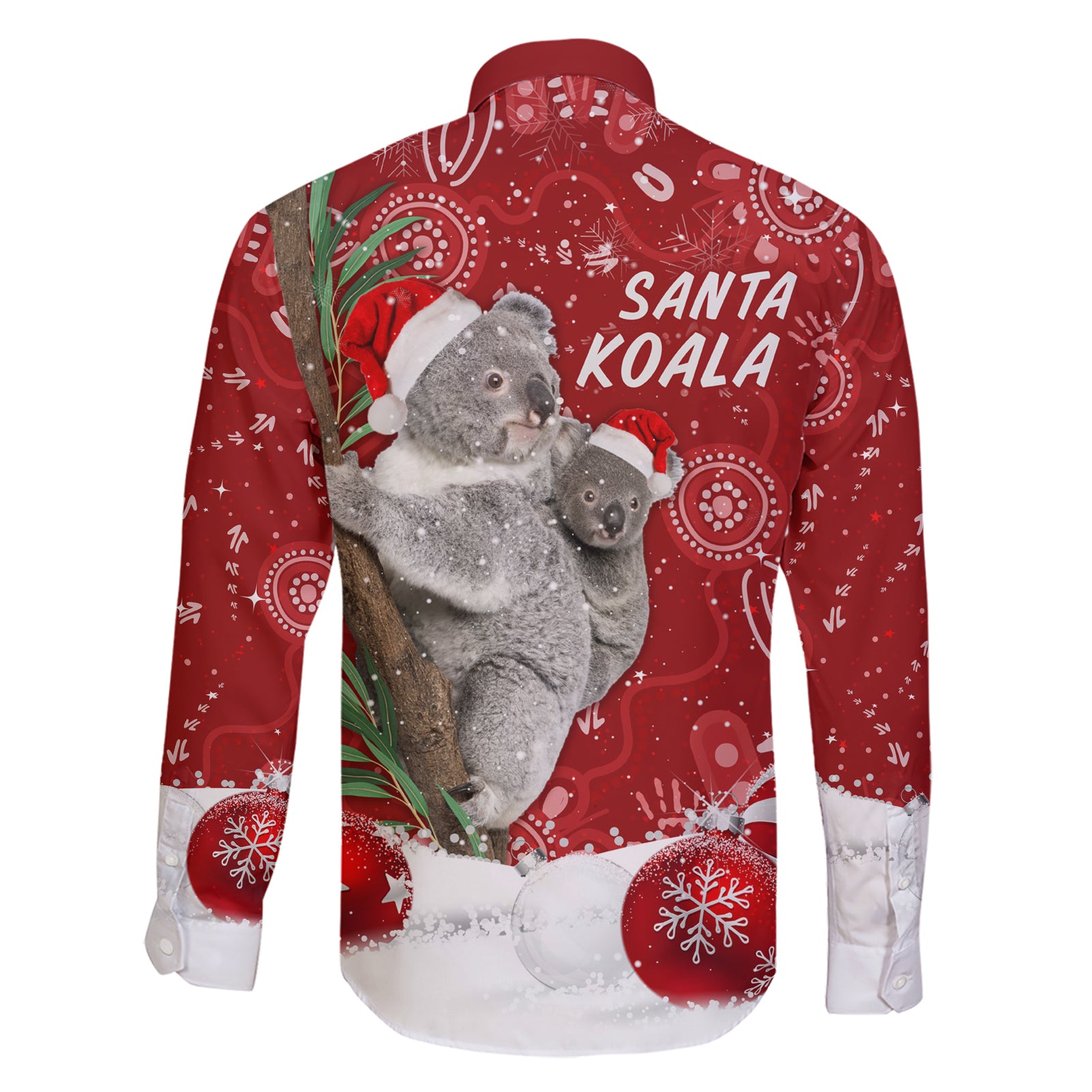 australia-christmas-aboriginal-family-matching-short-sleeve-bodycon-dress-and-hawaiian-shirt-santa-koala-ver01