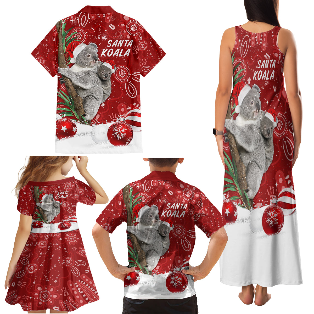 australia-christmas-aboriginal-family-matching-tank-maxi-dress-and-hawaiian-shirt-santa-koala-ver01