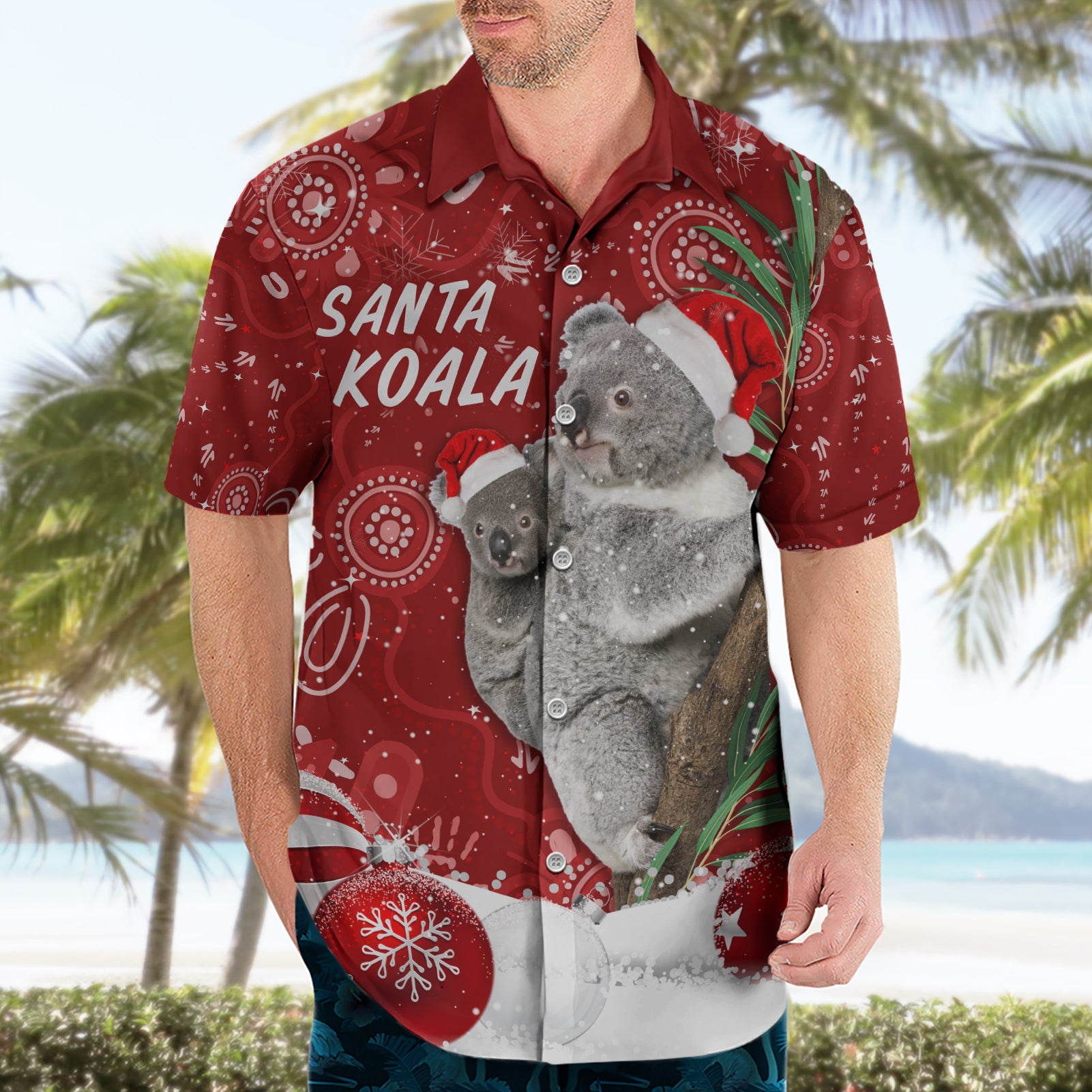 Australia Christmas Aboriginal Hawaiian Shirt Santa Koala Ver01 - Vibe Hoodie Shop
