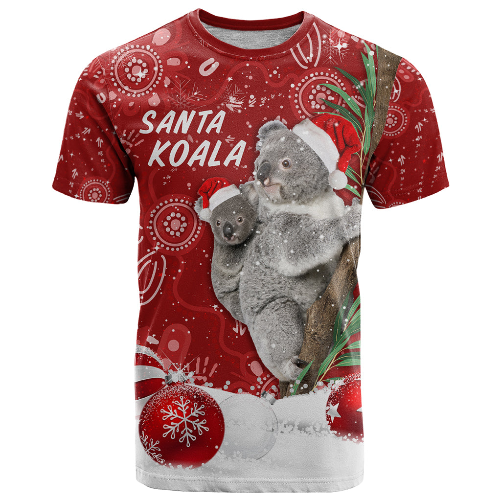 Australia Christmas Aboriginal T Shirt Santa Koala Ver01 - Vibe Hoodie Shop