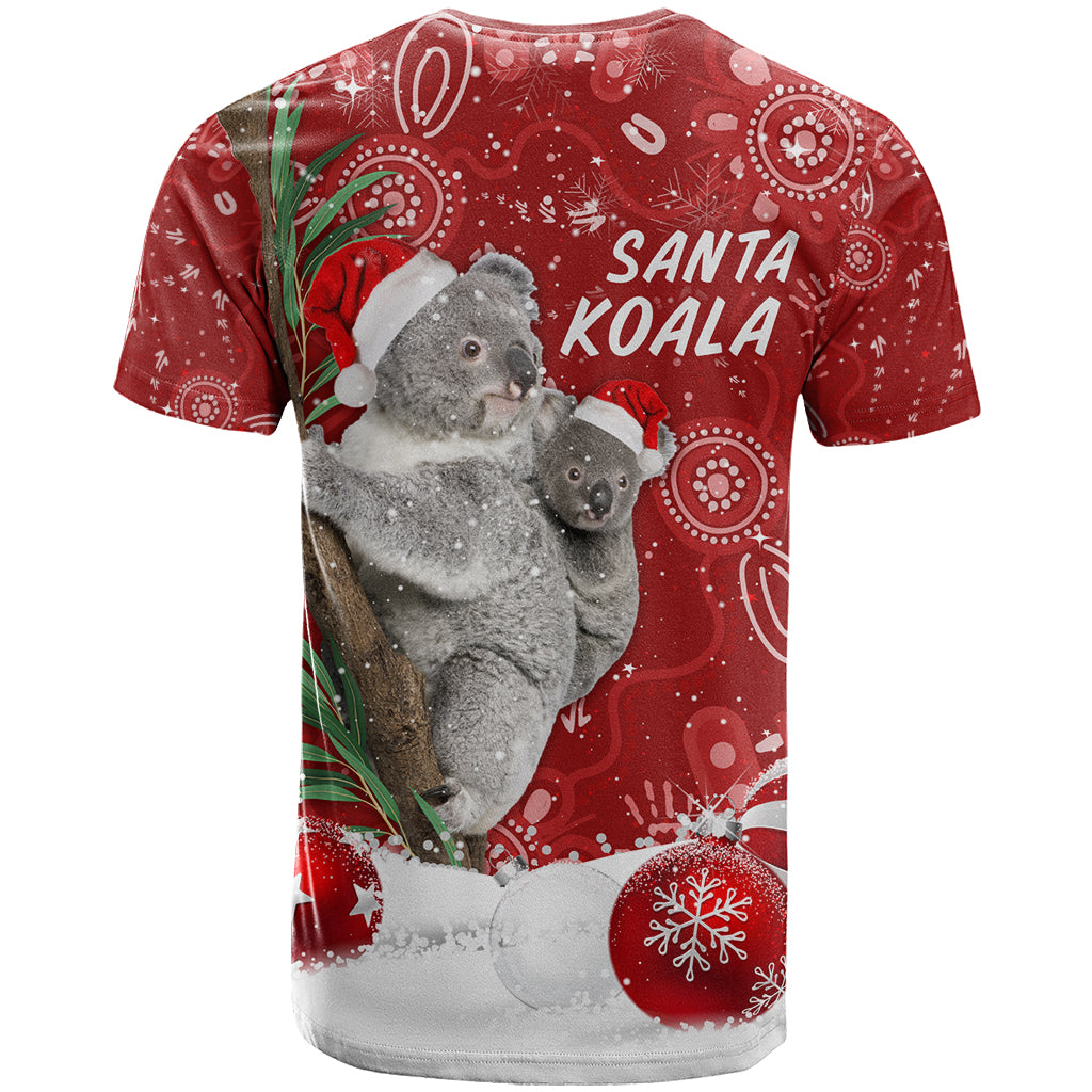 Australia Christmas Aboriginal T Shirt Santa Koala Ver01 - Vibe Hoodie Shop