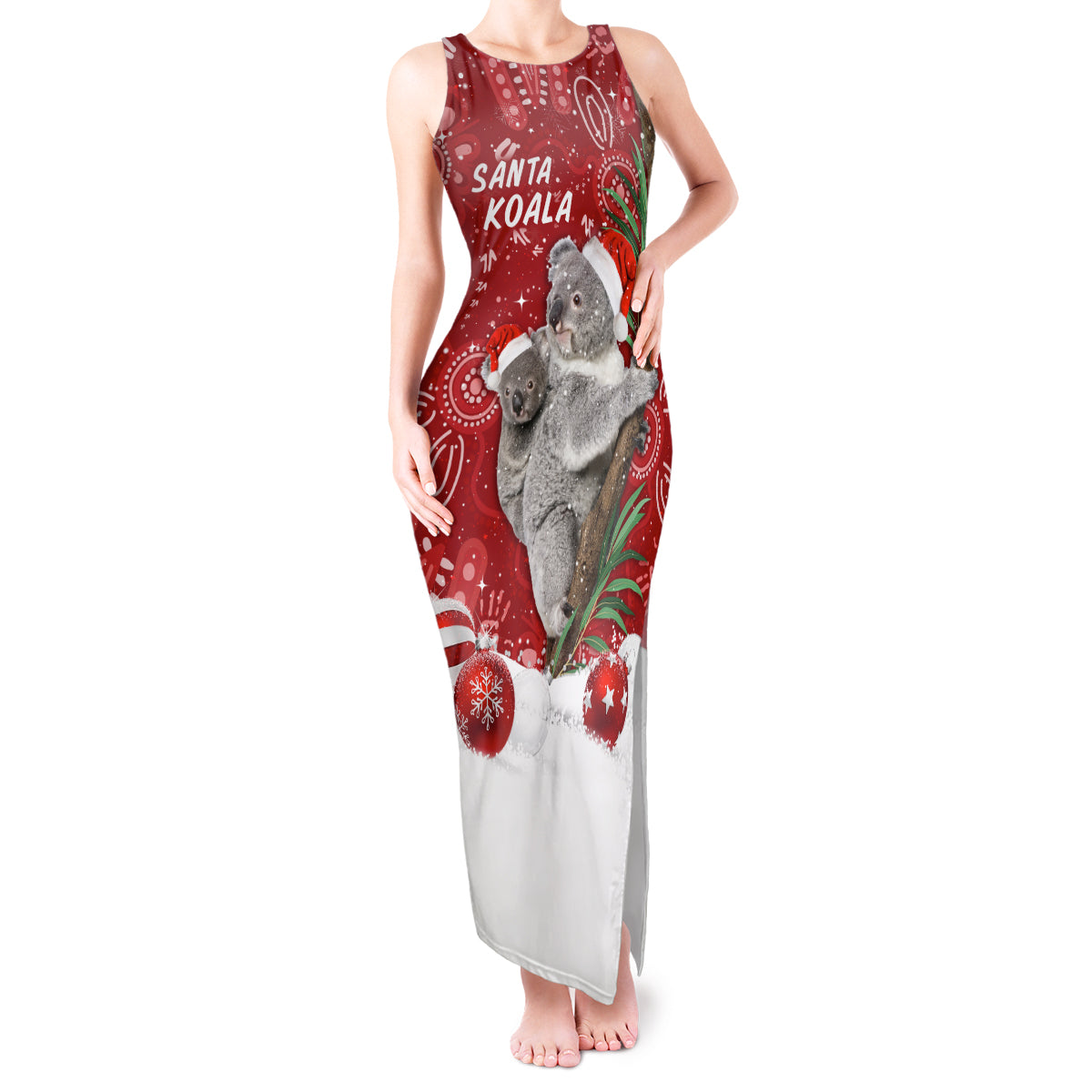 australia-christmas-aboriginal-tank-maxi-dress-santa-koala-ver01