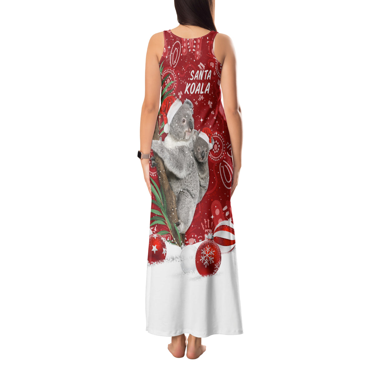 australia-christmas-aboriginal-tank-maxi-dress-santa-koala-ver01