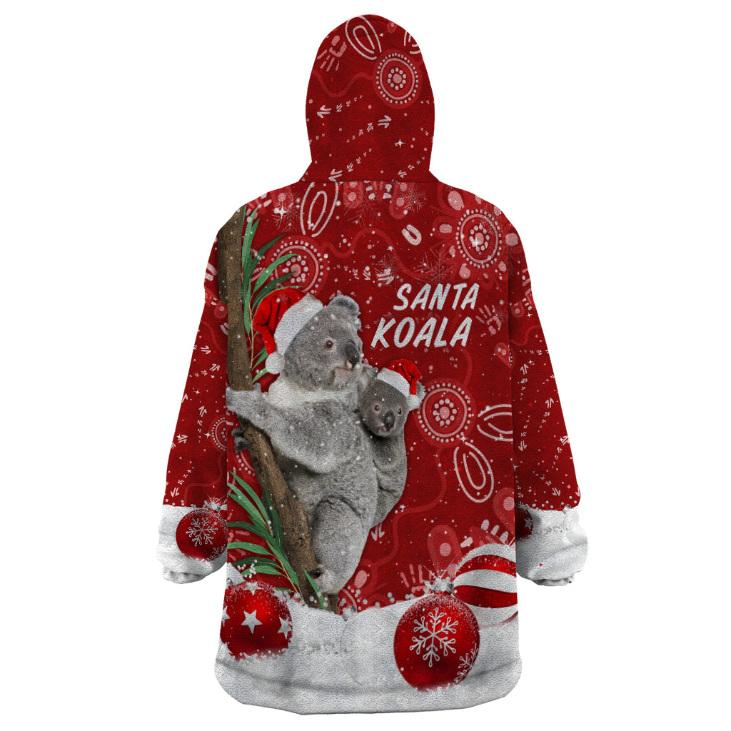 Australia Christmas Aboriginal Wearable Blanket Hoodie Santa Koala Ver01 - Vibe Hoodie Shop